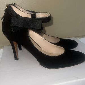 Nine West Black Suede Mary Jane Heels 8M